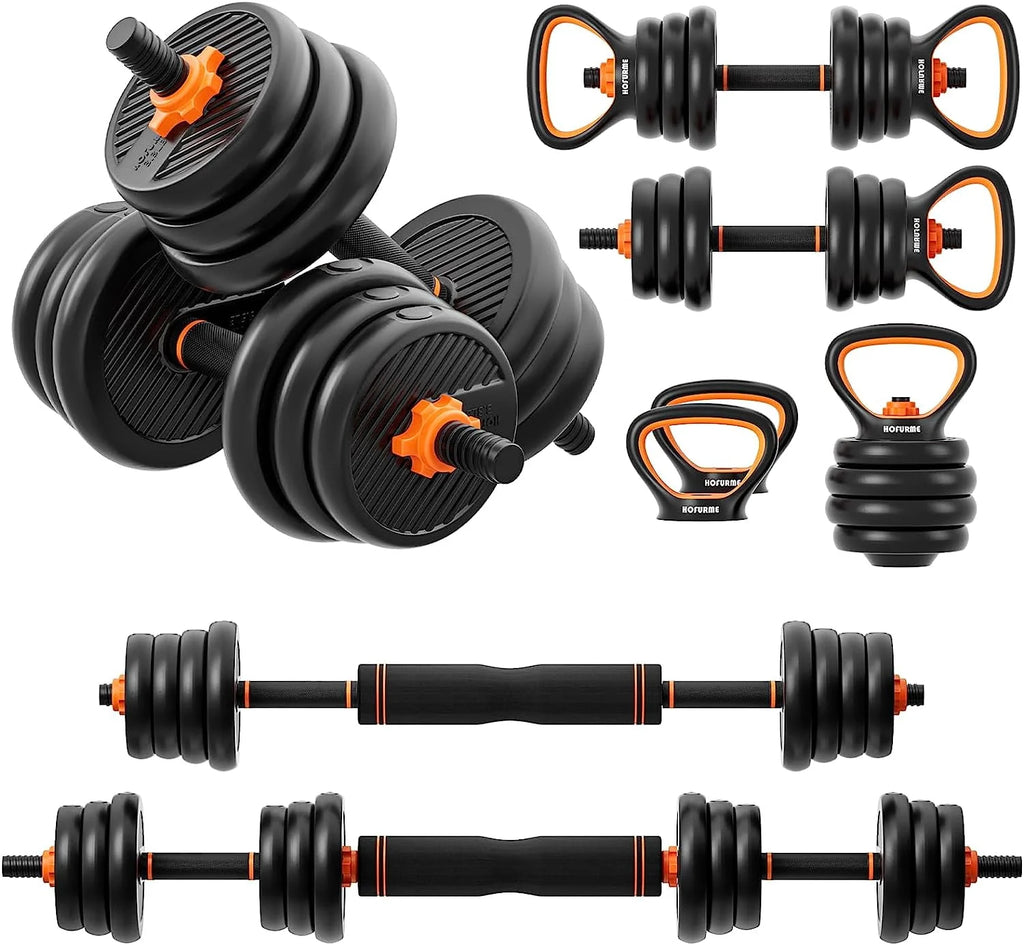 77 lbs Adjustable Dumbbell Set Black I91516