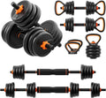 77 lbs Adjustable Dumbbell Set Black I91516