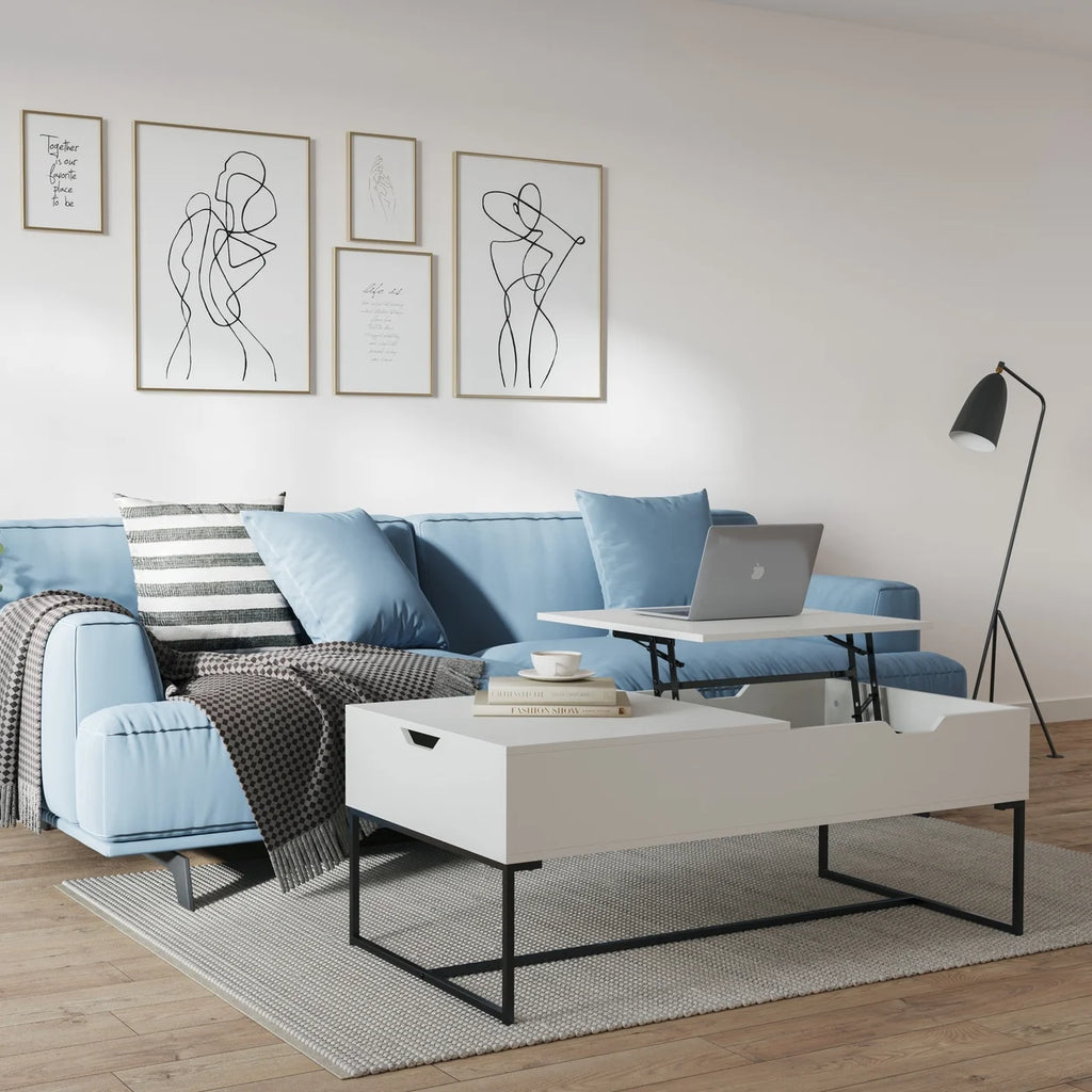 White Half Lift Top Coffee Table L460155