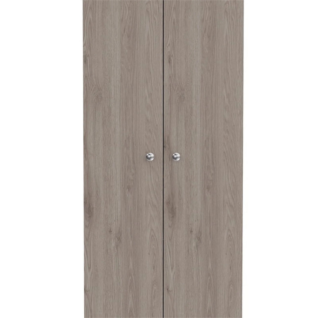 2 Piece Wood Two-Door Pantry Cabinet Set in Light Gray Z11327