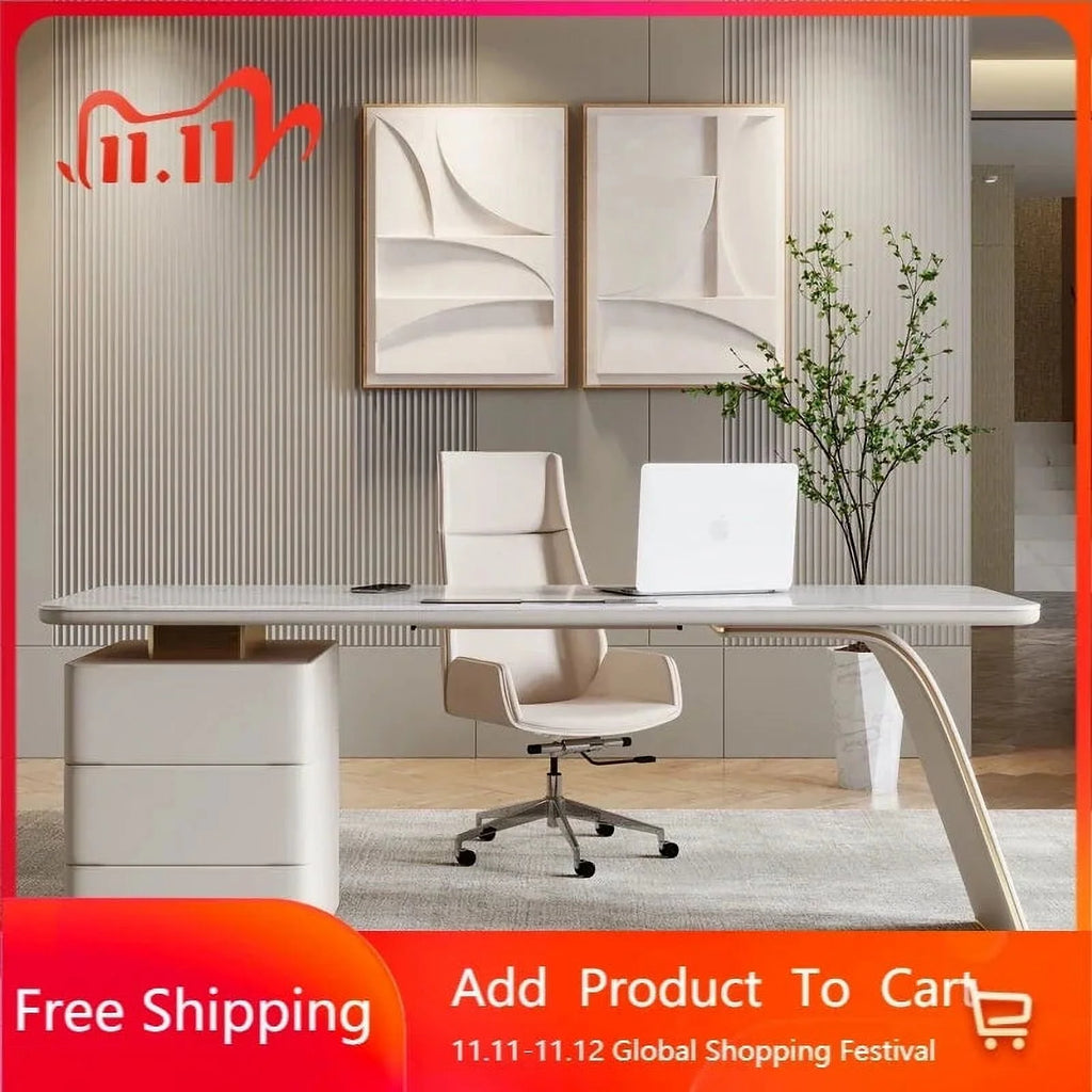 White Executive Office Desk L5056