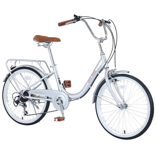22 Aluminum Alloy 7 Speed Purple City Bike C159906