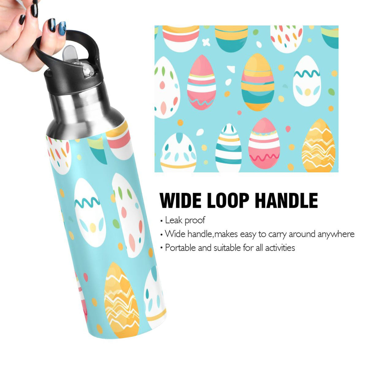Insulated Stainless Steel Water Bottle with Straw Lid 20 oz E9757