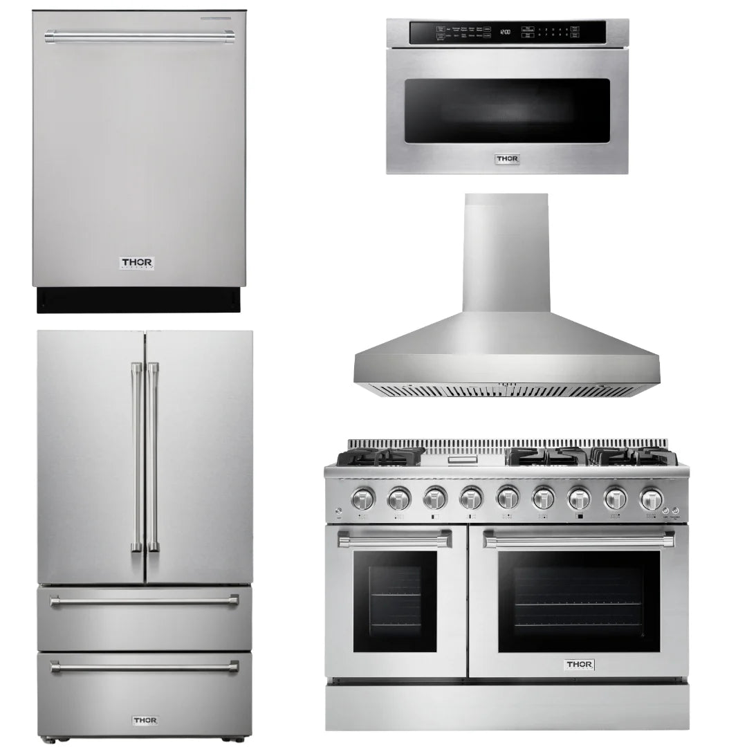 48 Propane Gas Range, Range Hood, Refrigerator, Dishwasher, Microwave V247351