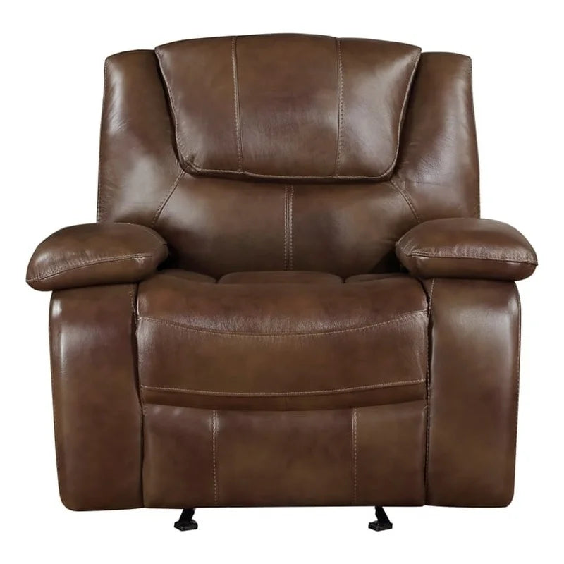 Brown Leather Match Glider Reclining Chair B541
