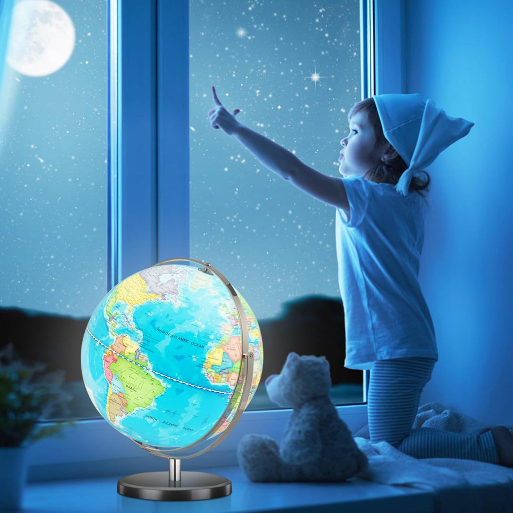 13” Desktop Geographic Globe with LED Light U750