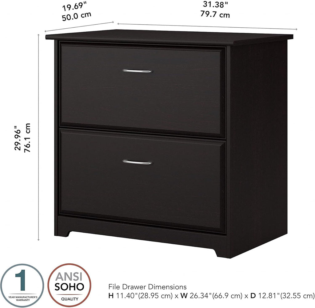 Espresso Oak 2 Drawer Lateral File Cabinet A78048