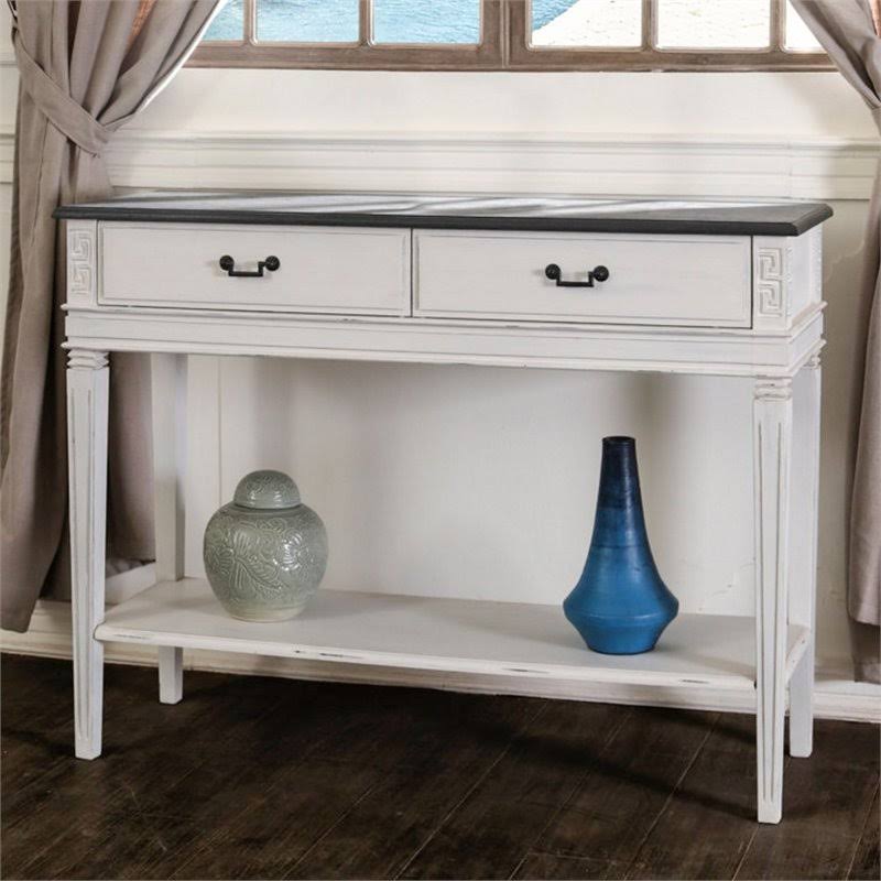 Carved 2-Drawer Console Table E733