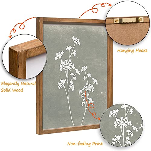Framed Boho Botanical Print Wall Art Set of 4 Brown 12x16 O968803