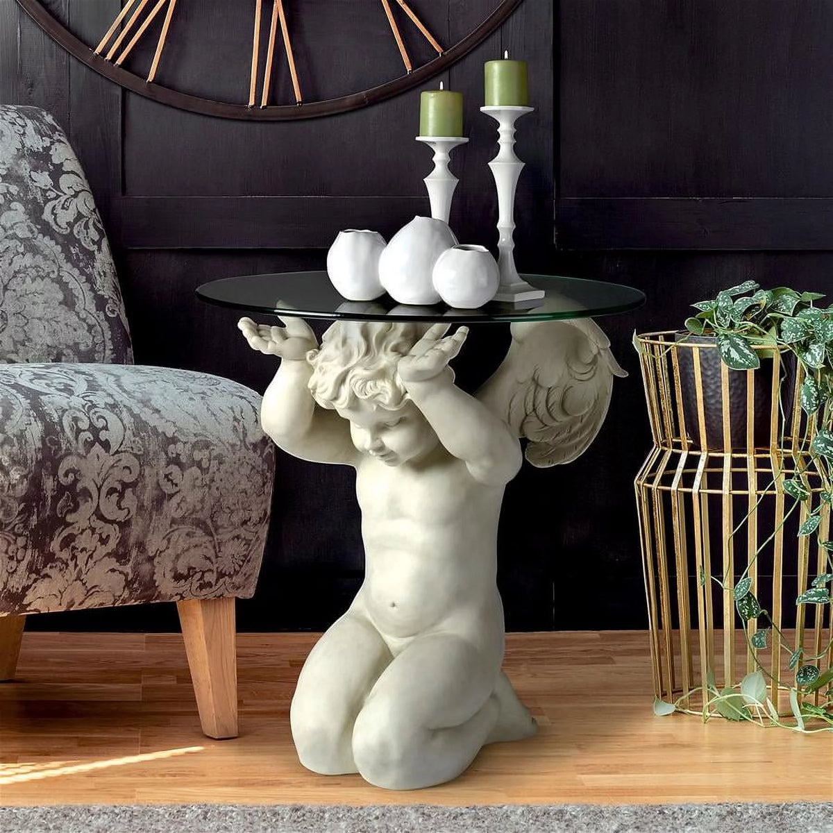 Glass-Topped Sculptural Table G991
