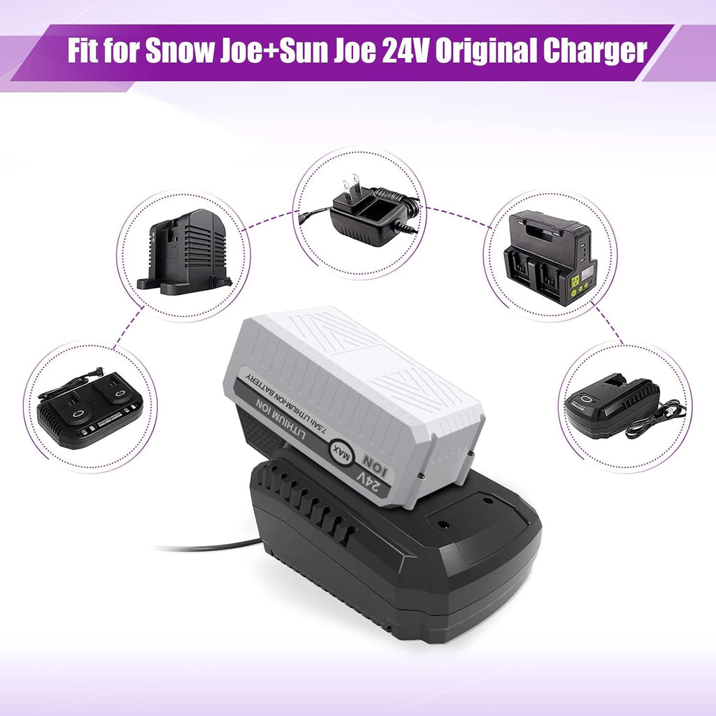 2Packs 7500mAh Li-ion Battery for 24V Cordless Snow Blower Z1046
