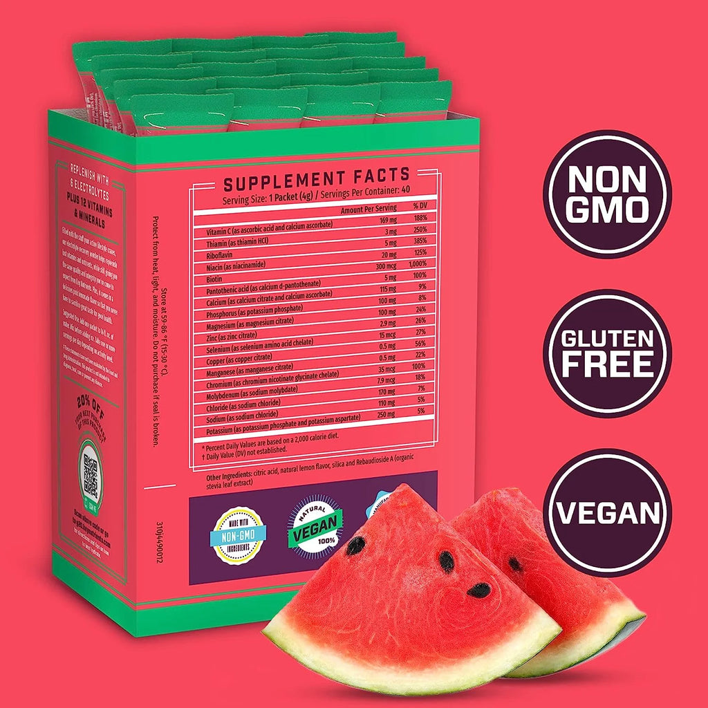 Watermelon Electrolytes Powder Packets 40 Pack T87965