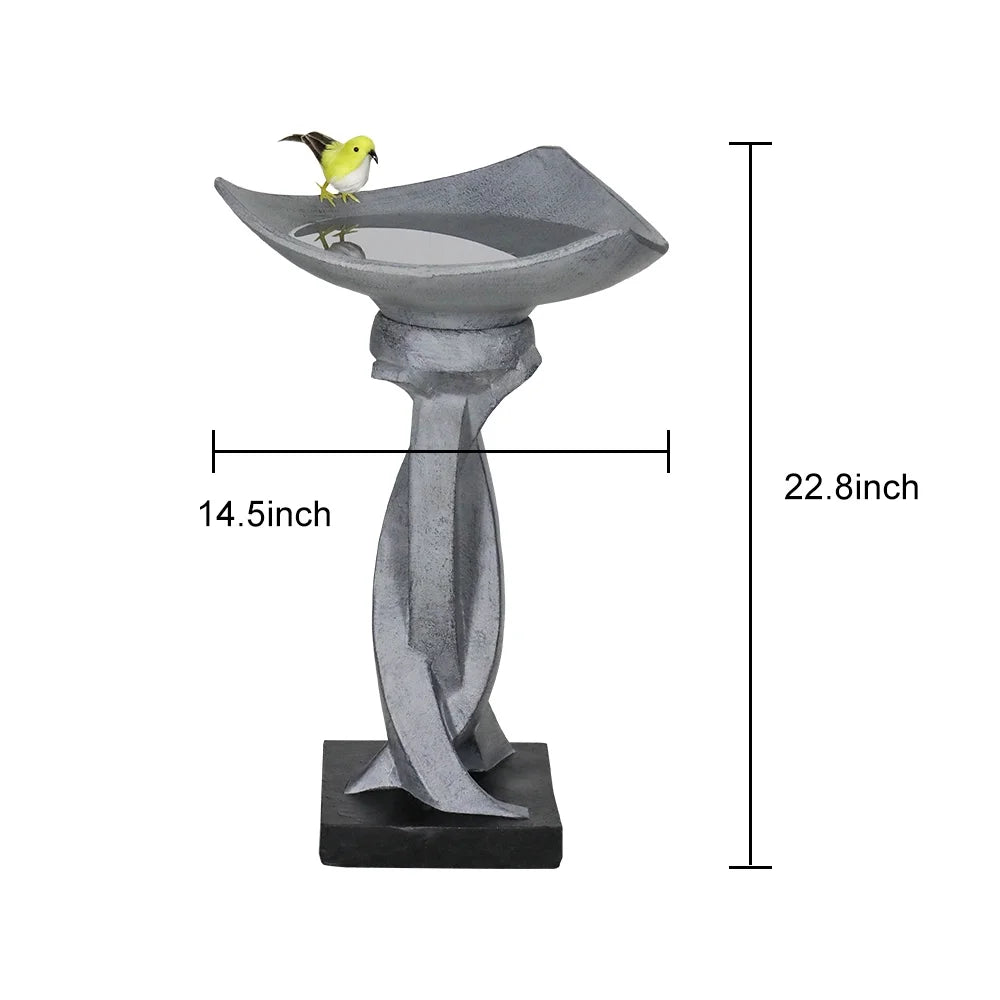 22.8" H Concrete Pedestal Bird Bath G46478