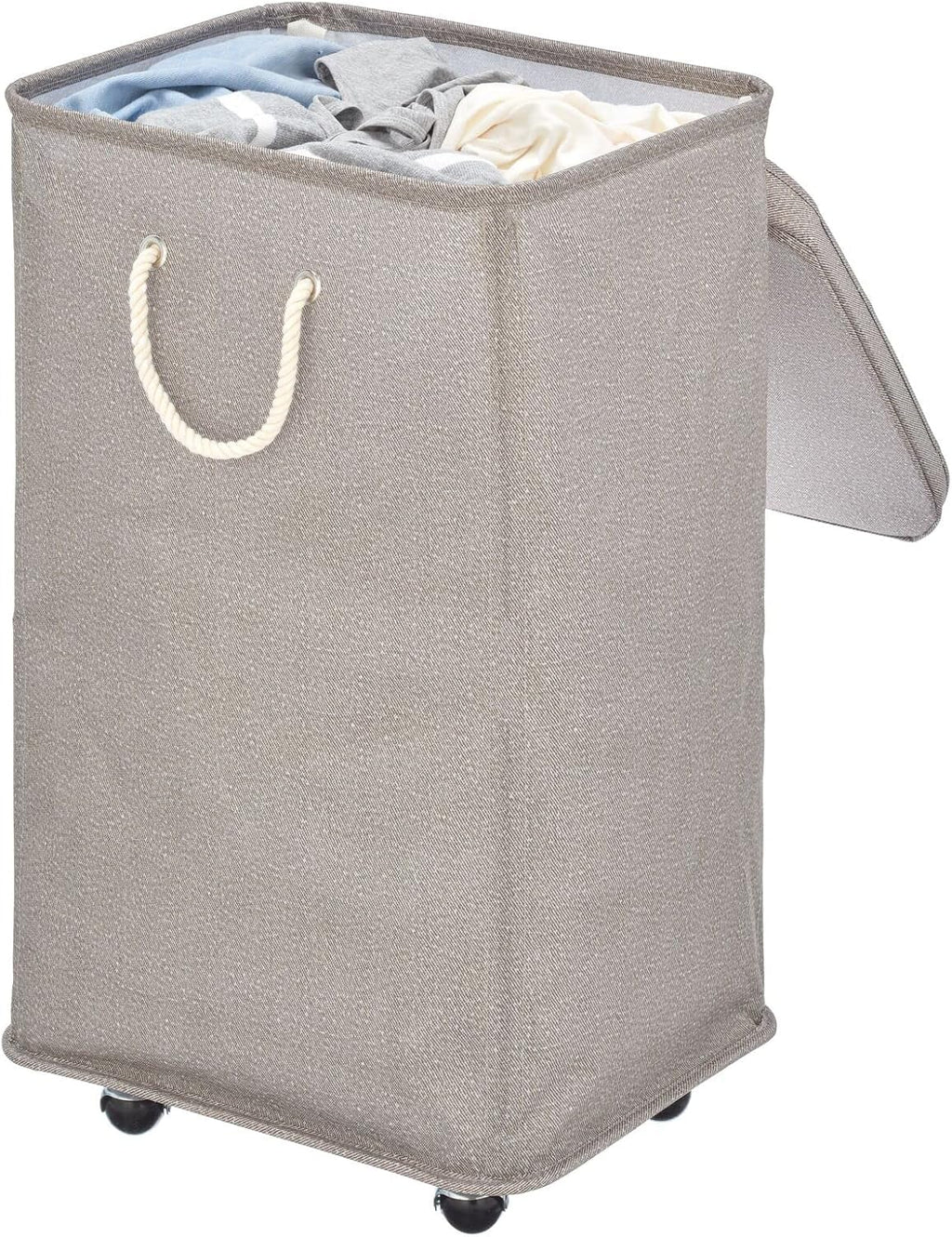 Portable Laundry Hamper with Wheels, Lid and Handles O302