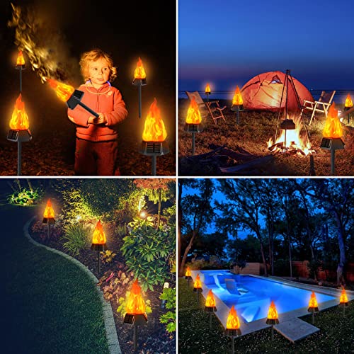 8 Pack Solar LED Flickering Flame Torch Lights A39607
