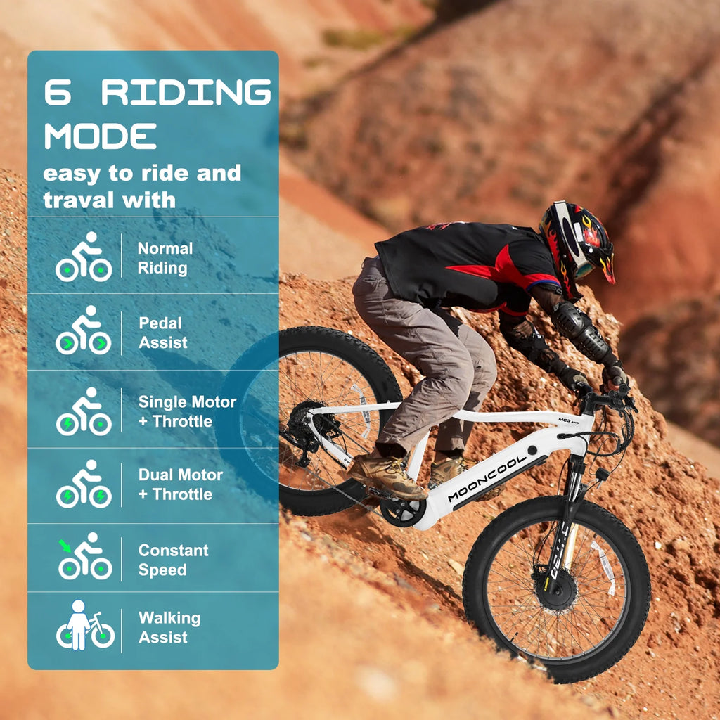 26" X 4" Fat Tire 1000W Dual Motor Electric Mountain Bike U17368