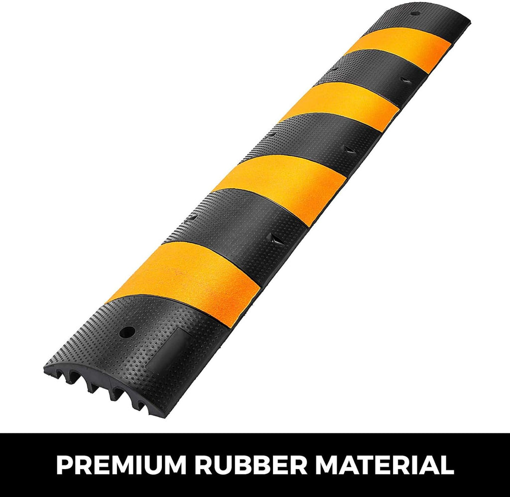 6 Ft Heavy Duty 2-Channel Rubber Cable Protector Ramp U1304