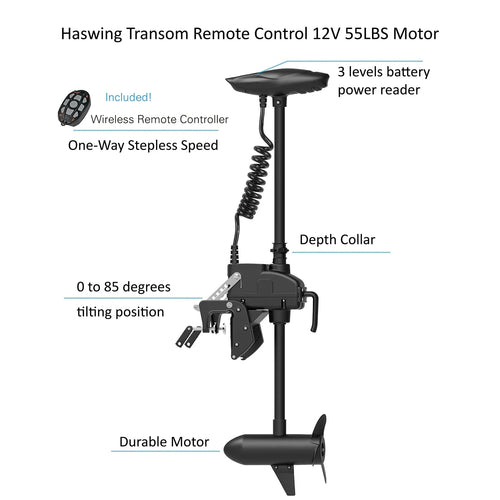 12.5ft Inflatable Pontoon Boat with Black 12V 55LBS Remote Trolling Motor and Foot Control P75957