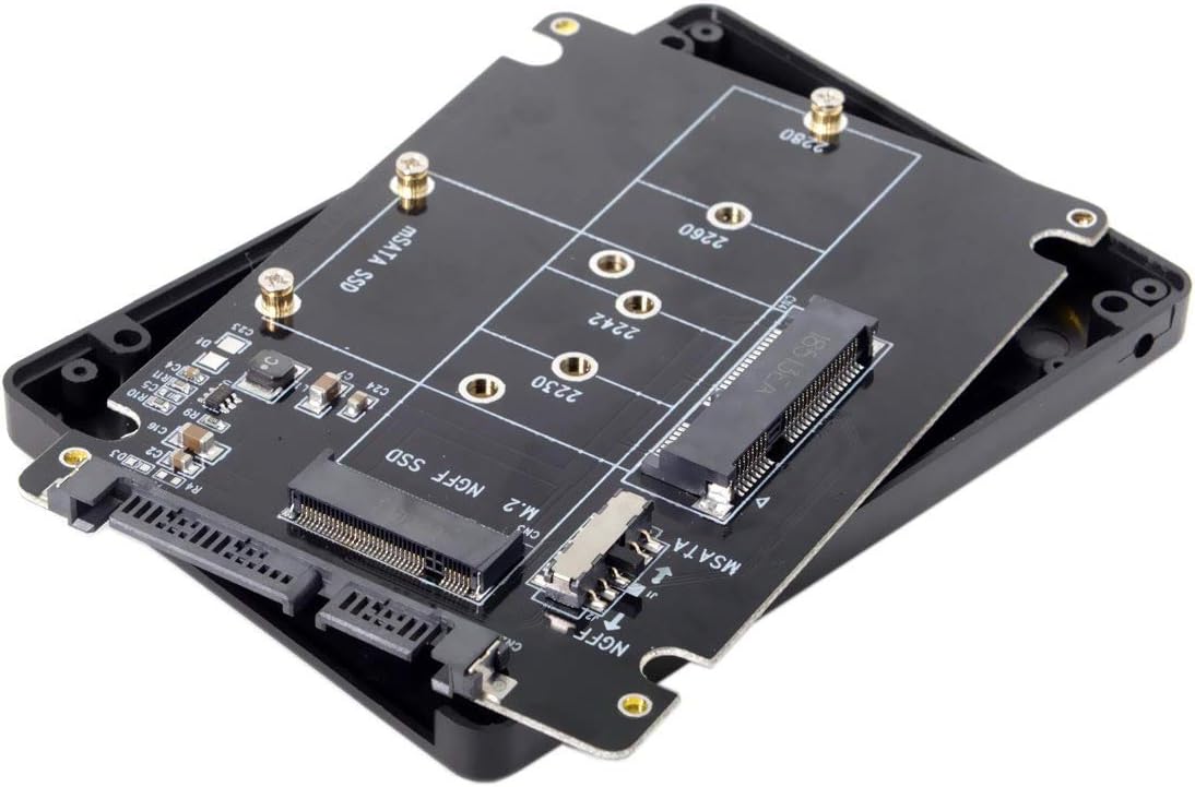 M.2 NGFF B-Key & mSATA SSD to SATA Adapter Enclosure with Switch U329