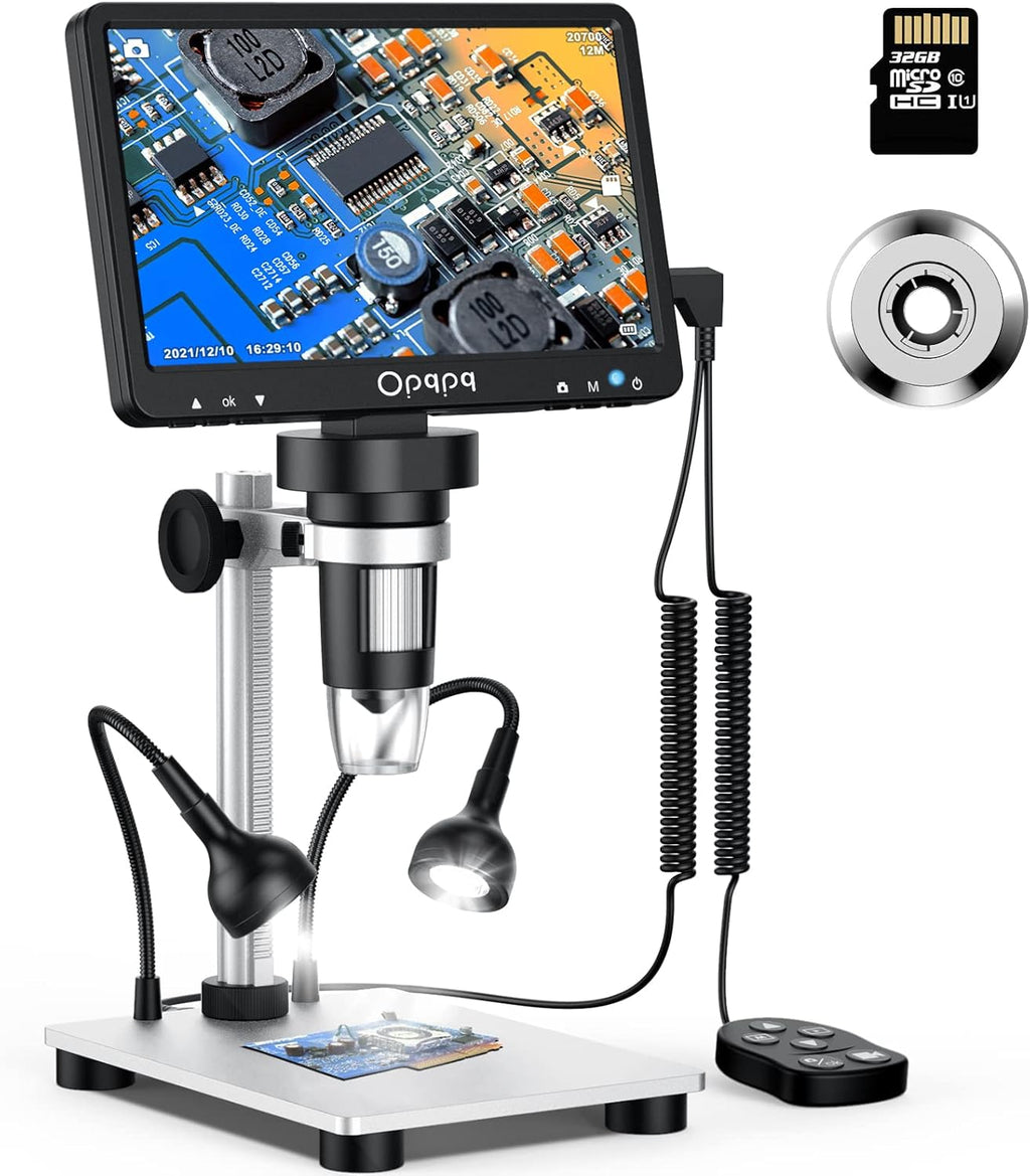 7 LCD Digital Microscope 10-1200X Magnification 1080P Video Camera S46696