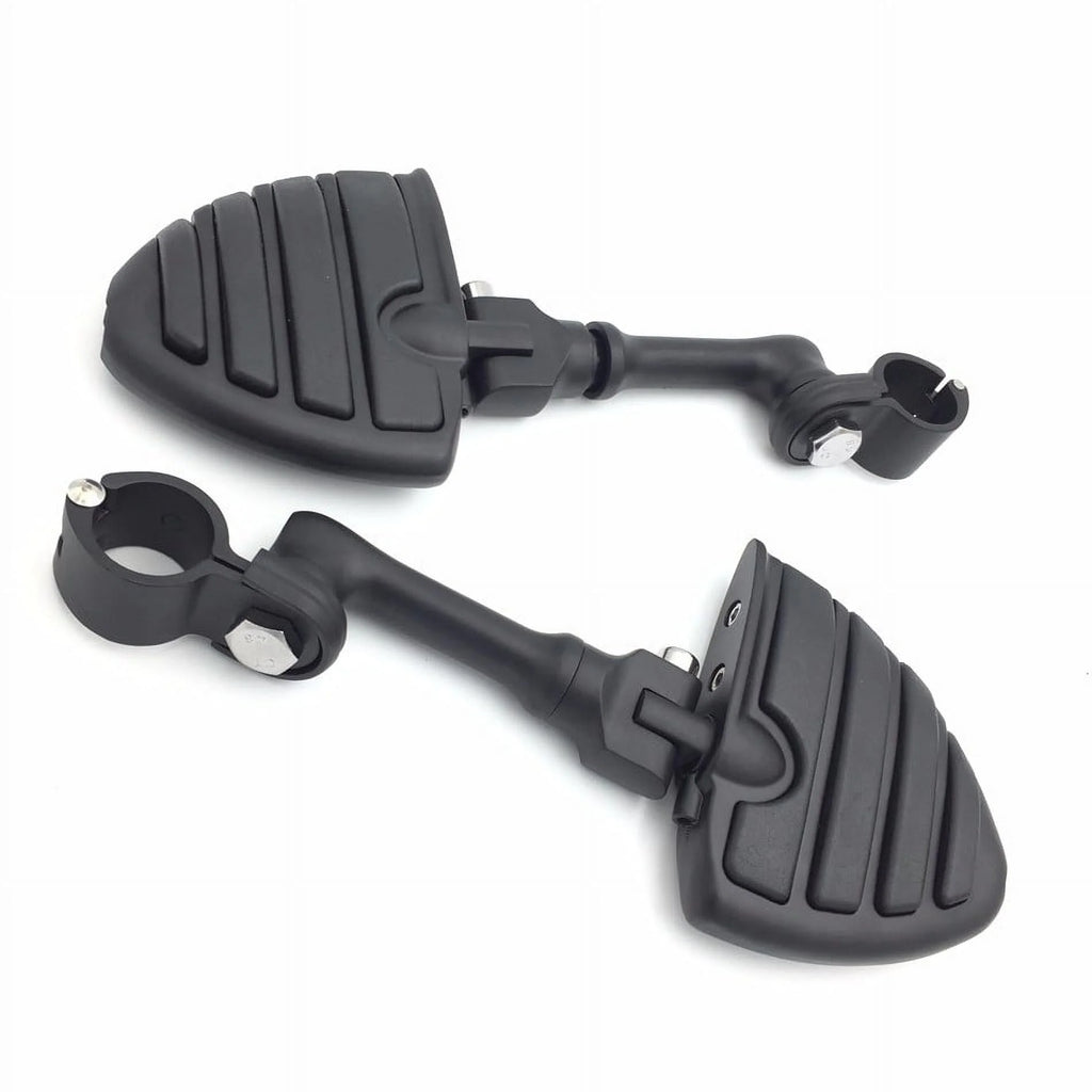 Black Peg Mounting Kit with U Shape Foot Peg Footrest for 1.5 Inch Front Engine Guard Frame Tube L4695