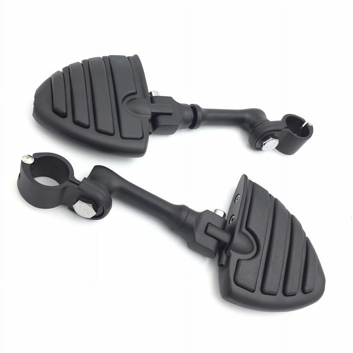 Black Peg Mounting Kit with U Shape Foot Peg Footrest for 1.5 Inch Front Engine Guard Frame Tube L4695