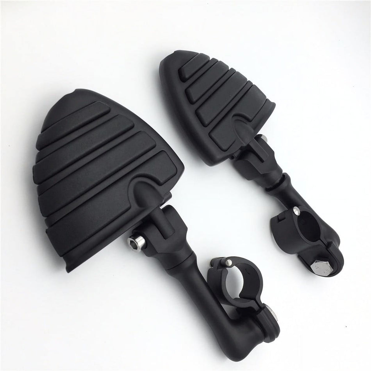 Black Peg Mounting Kit with U Shape Foot Peg Footrest for 1.5 Inch Front Engine Guard Frame Tube L4695