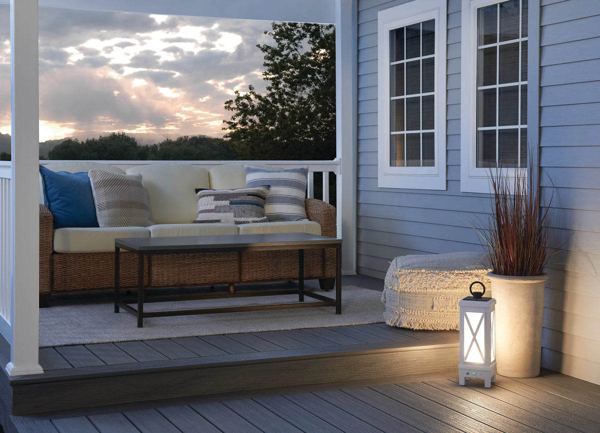 19" Tall Portable Outdoor Lantern Style Lamp - White G92929