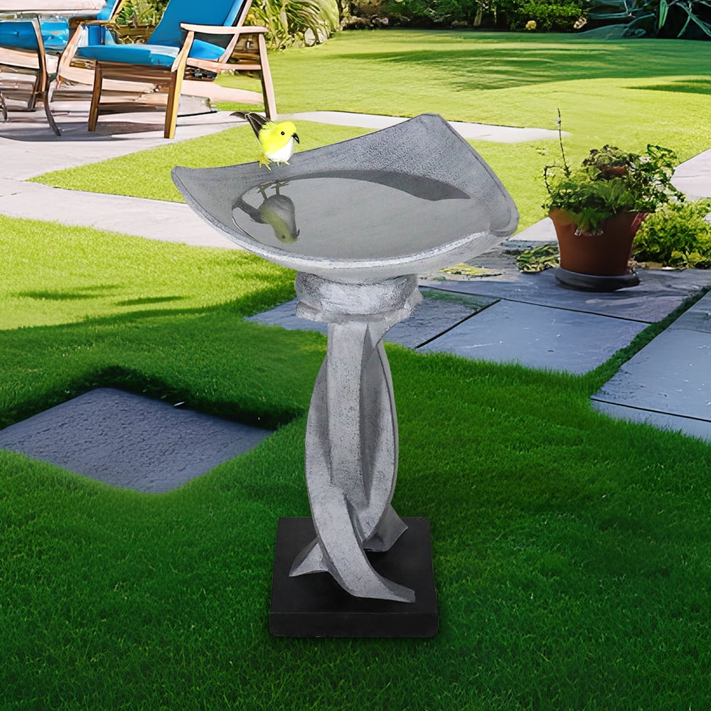22.8" H Concrete Pedestal Bird Bath G46478