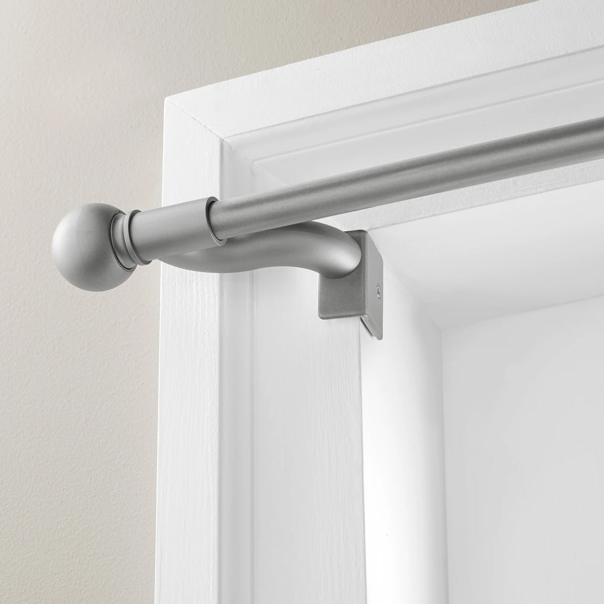 Adjustable Tension Single Curtain Rod, 48" - 84", Brushed Nickel C607100