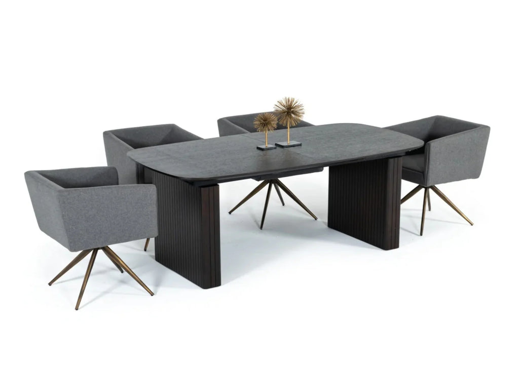 Smoked Rectangular Manufactured Wood Dining Table P859