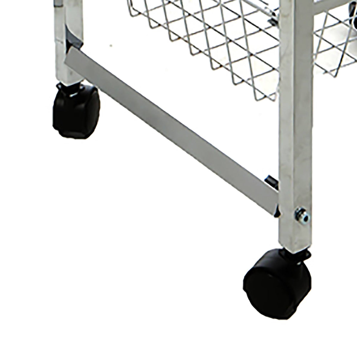 4 Tier Wire Basket Cart with Wood Surface B9788