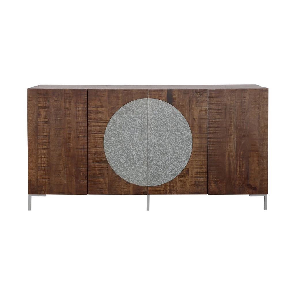 Industrial Style Solid Wood Four Door Credenza A59202