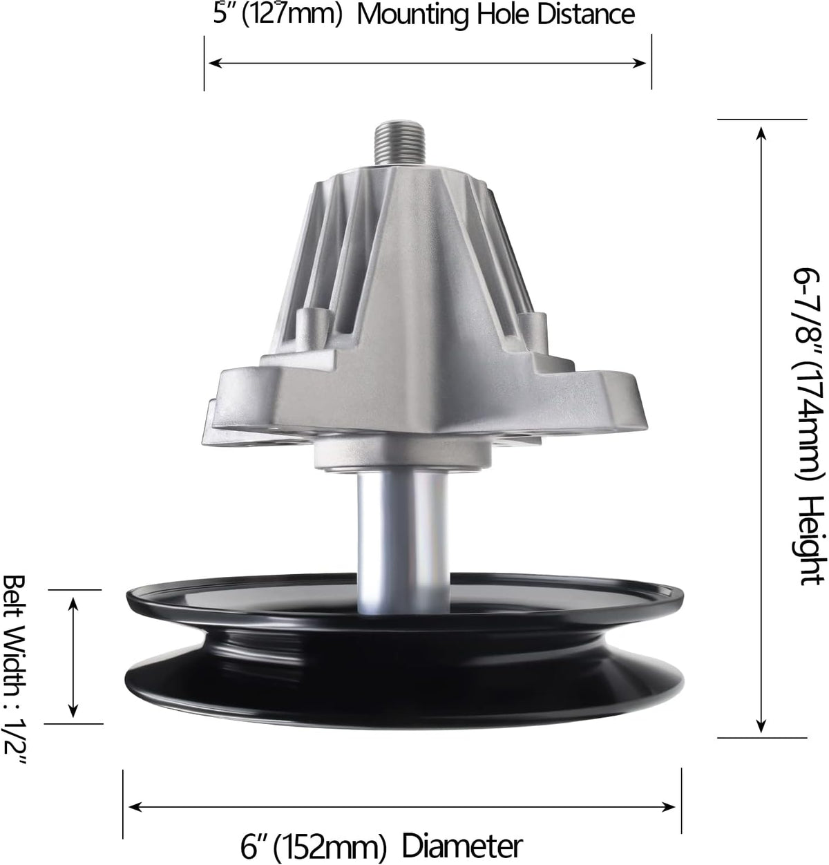 Spindle Assembly with Pulley Tapped Bolt and Zerk Fitting Pack of 2 B64301