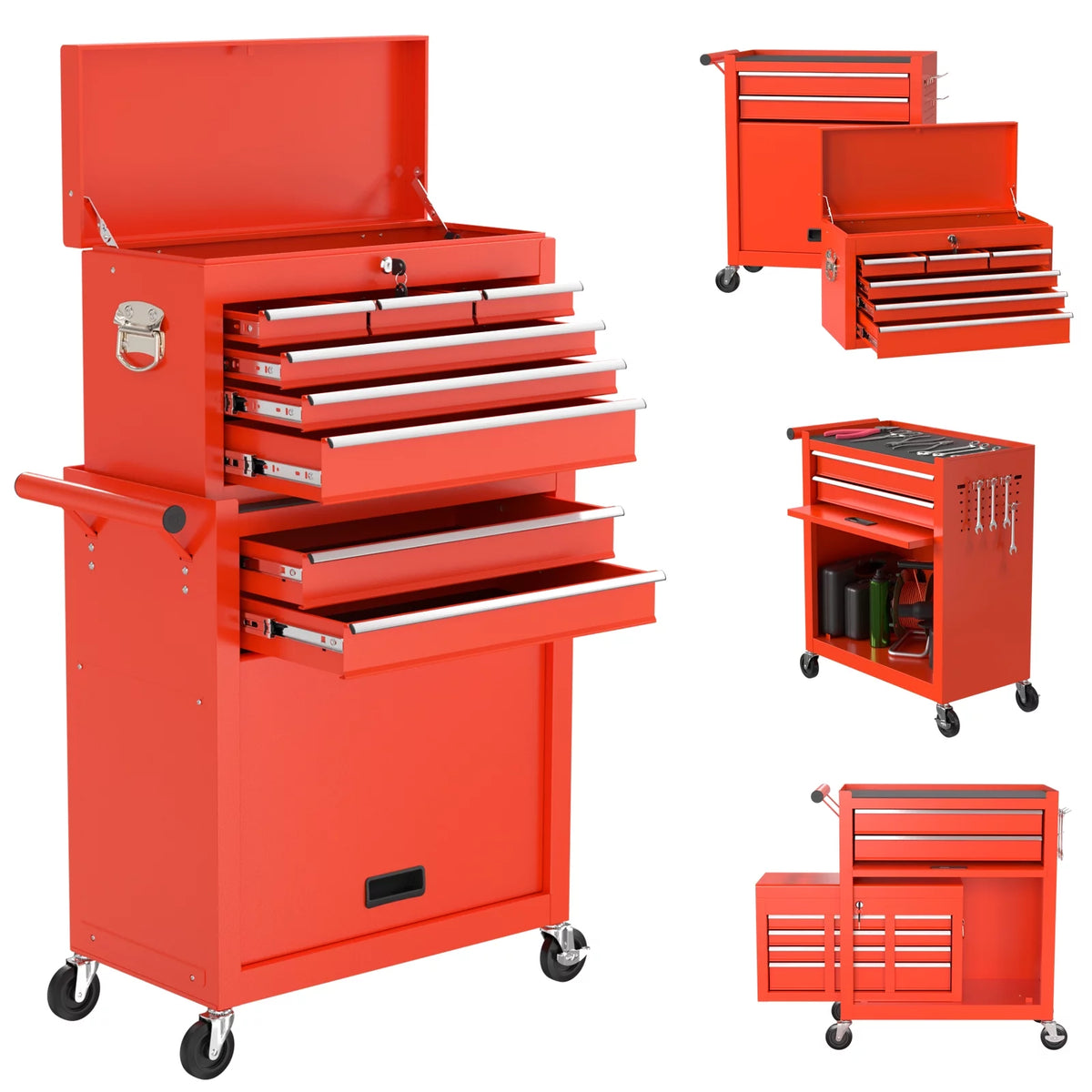8 Drawer Rolling Tool Chest with Wheels G541