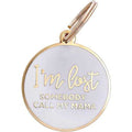 Rose Gold & White Pet ID Tag A744