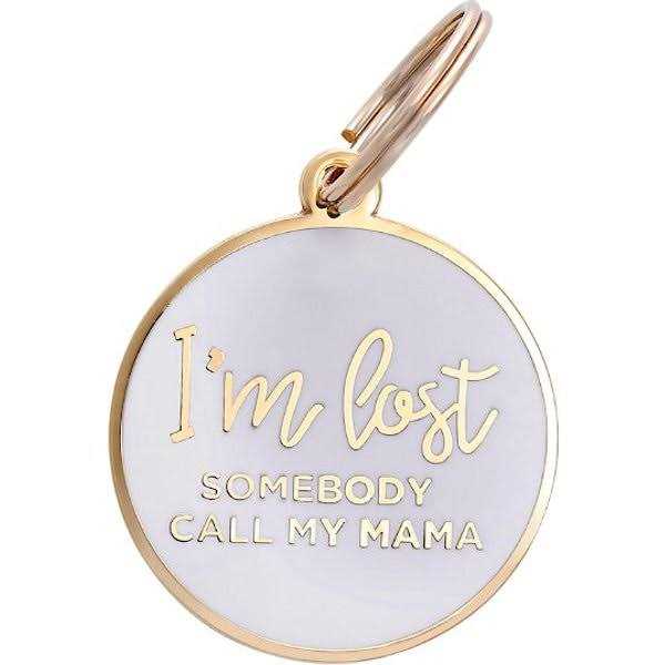 Rose Gold & White Pet ID Tag A744