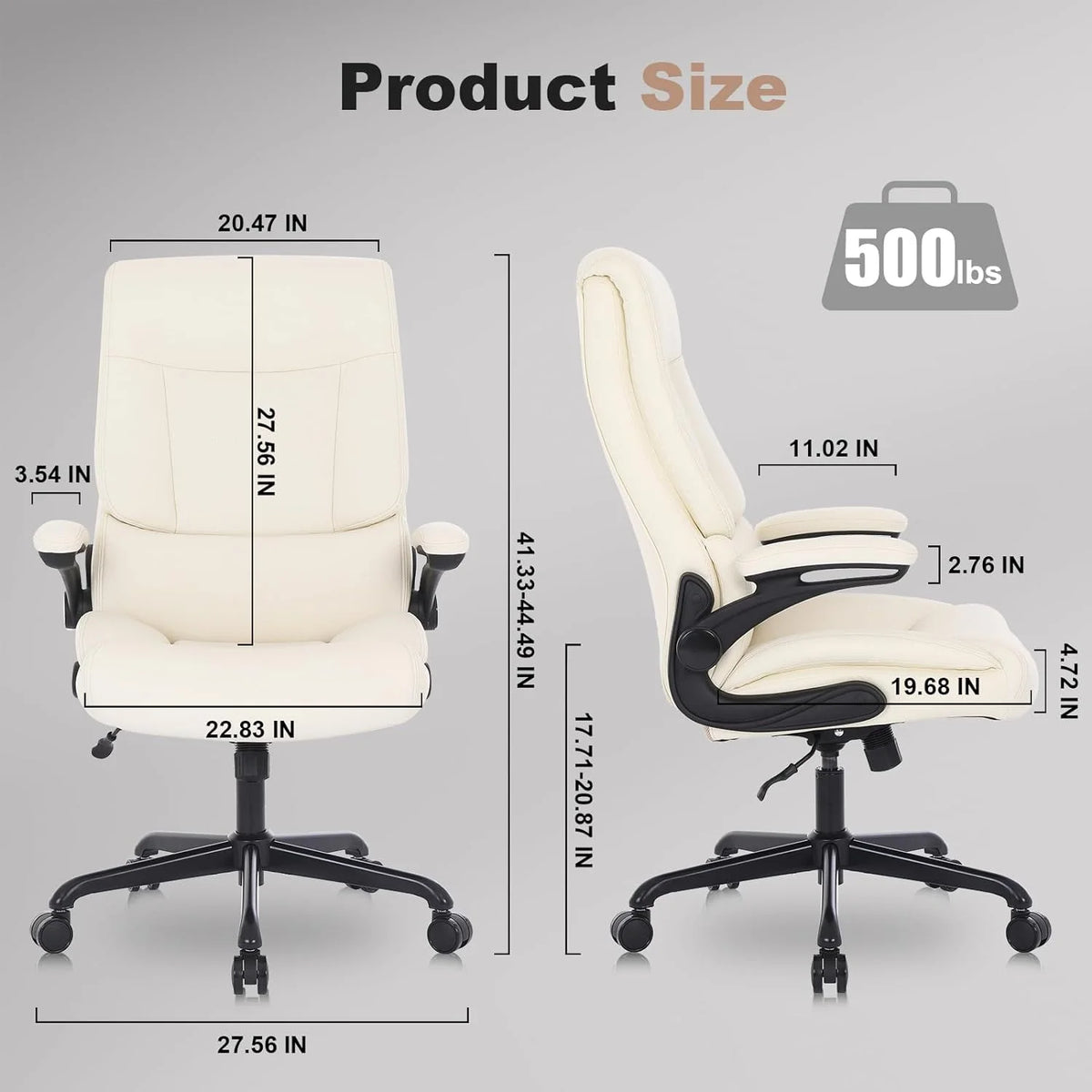 Black Big and Tall Ergonomic Office Chair with Lumbar Support S679