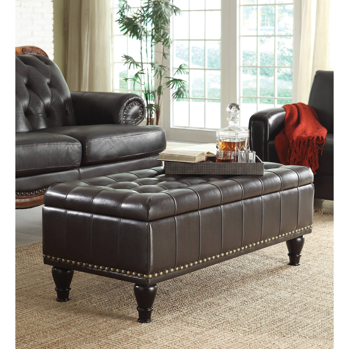 Grey Storage Ottoman I904060