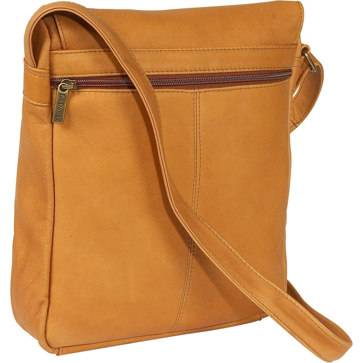 Tan Leather Over-Shoulder Flap Bag T585897