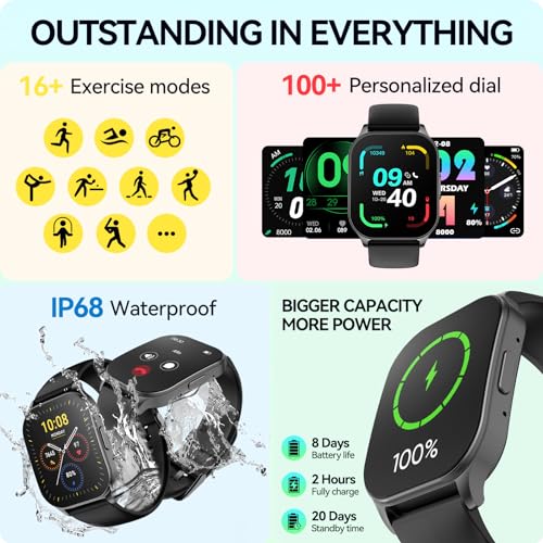 1.96" AMOLED Display Fitness Watch with Heart Rate Sleep SpO2 Monitor X408484