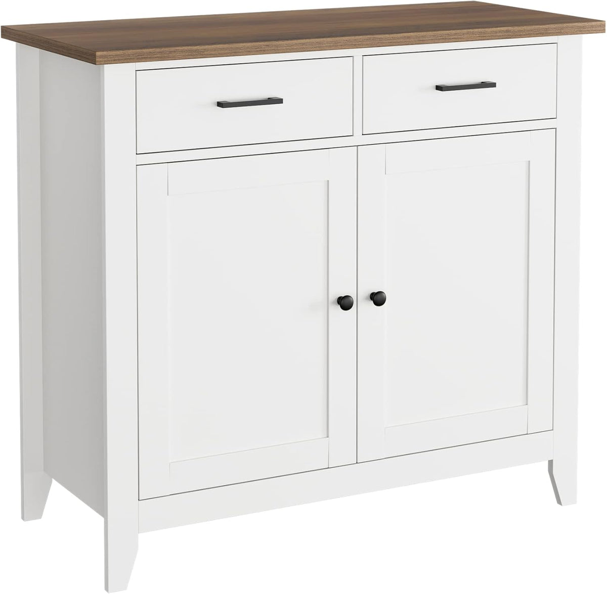 Ivory White Kitchen Storage Cabinet with Drawers and Doors T5269