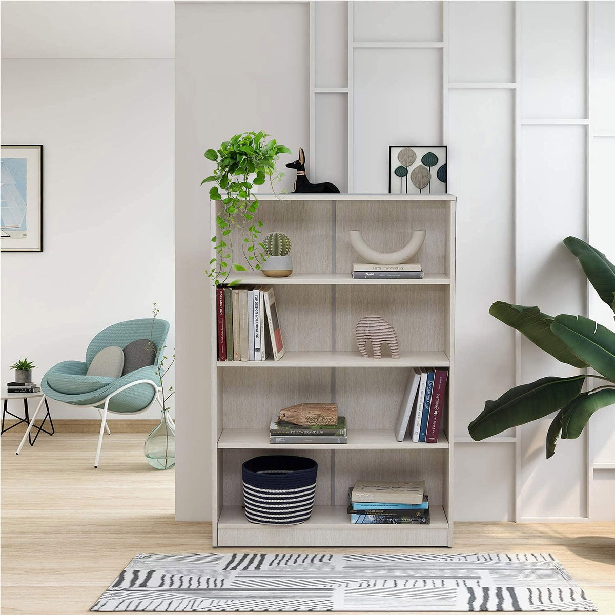 Mahogany 4-Shelf Bookcase O310