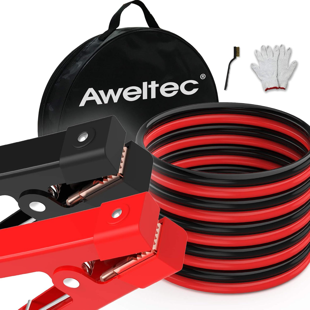 0 Gauge 25 Feet Heavy Duty Jumper Cables with Carrying Bag T98758
