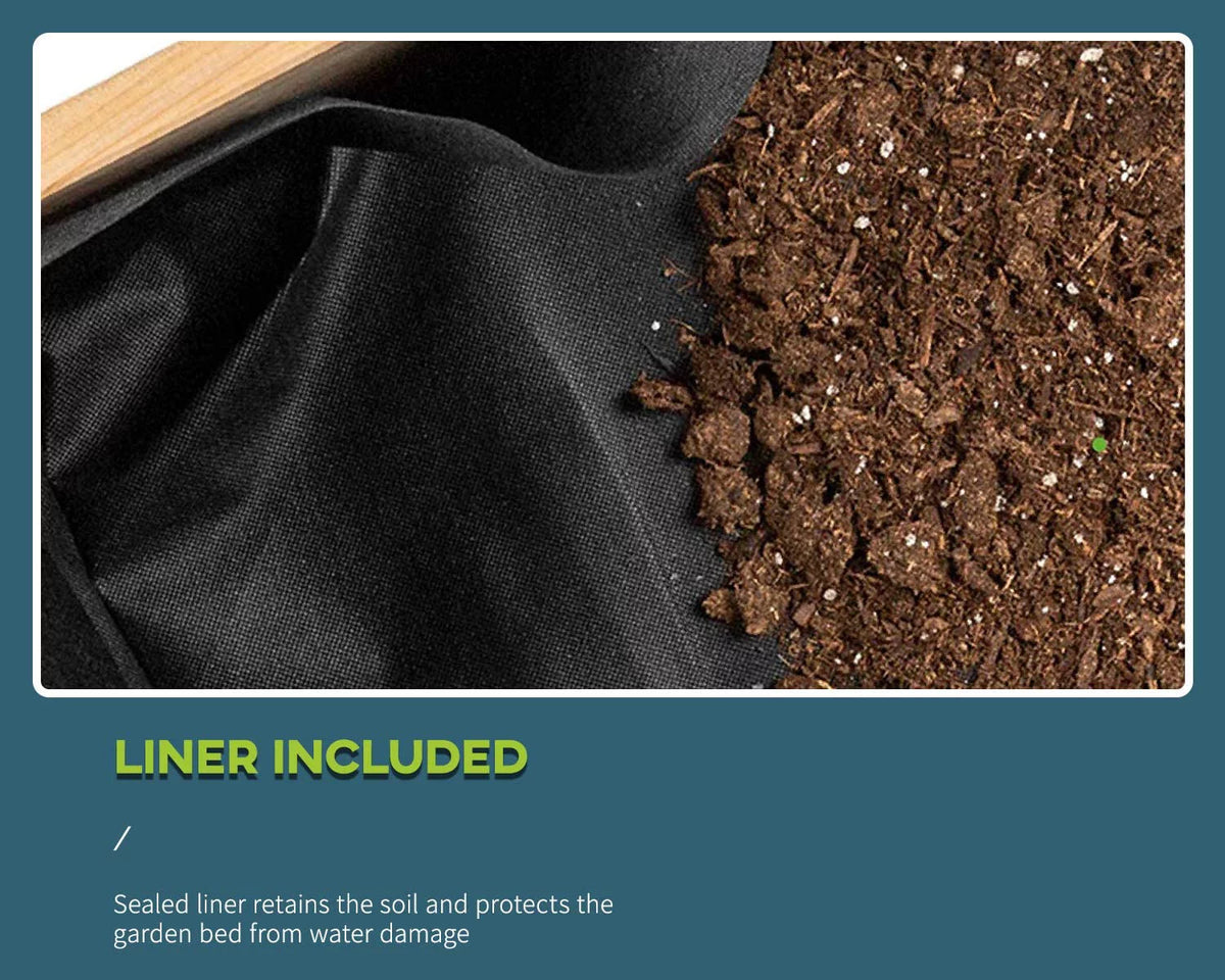 48x24x30in Elevated Wood Planter Garden Bed J4375