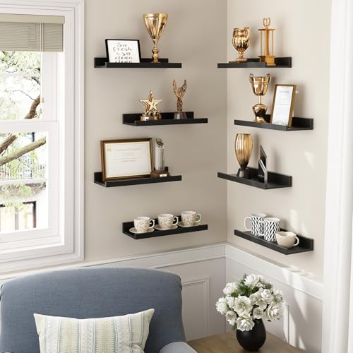 Rustic Brown Wall Shelves Set of 8 I374