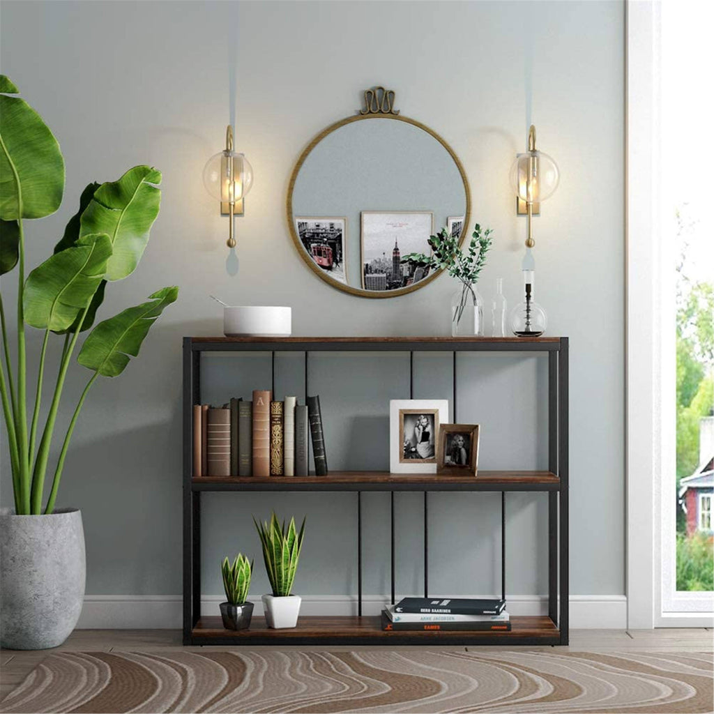 Rustic-Brown 3-Tier Console Table F244