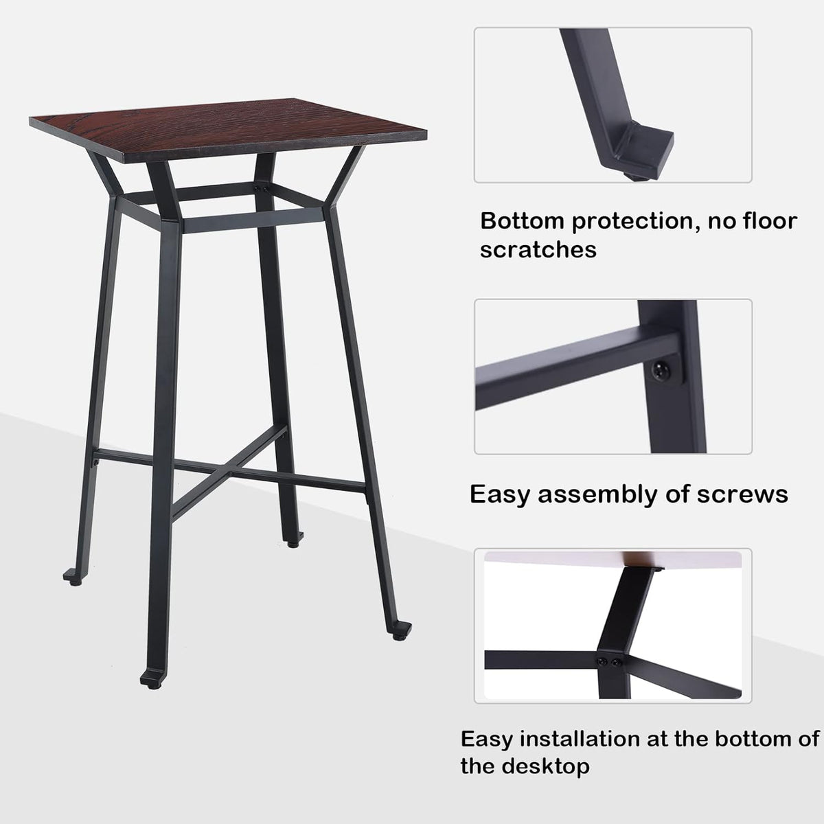 Brown Square Solid Wood Bar Table K601