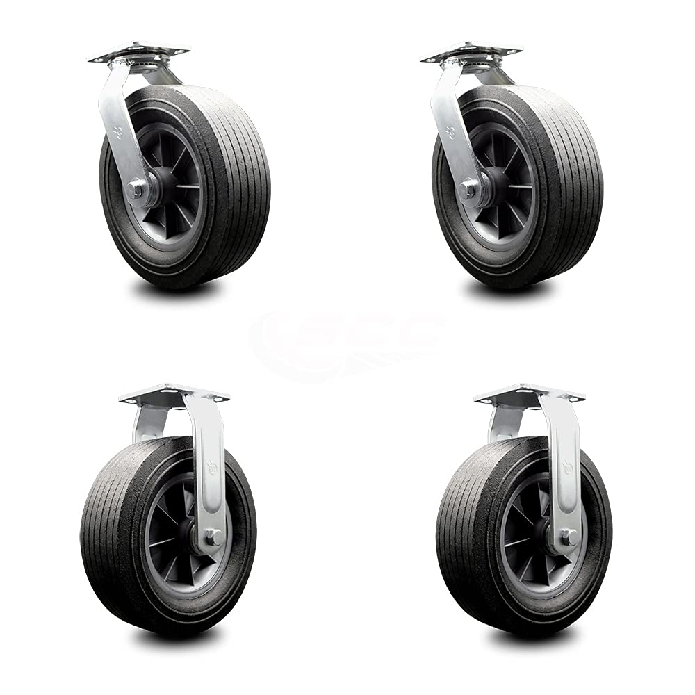 10 Inch Swivel Caster Semi-Pneumatic Wheel Pack of 2 C646982
