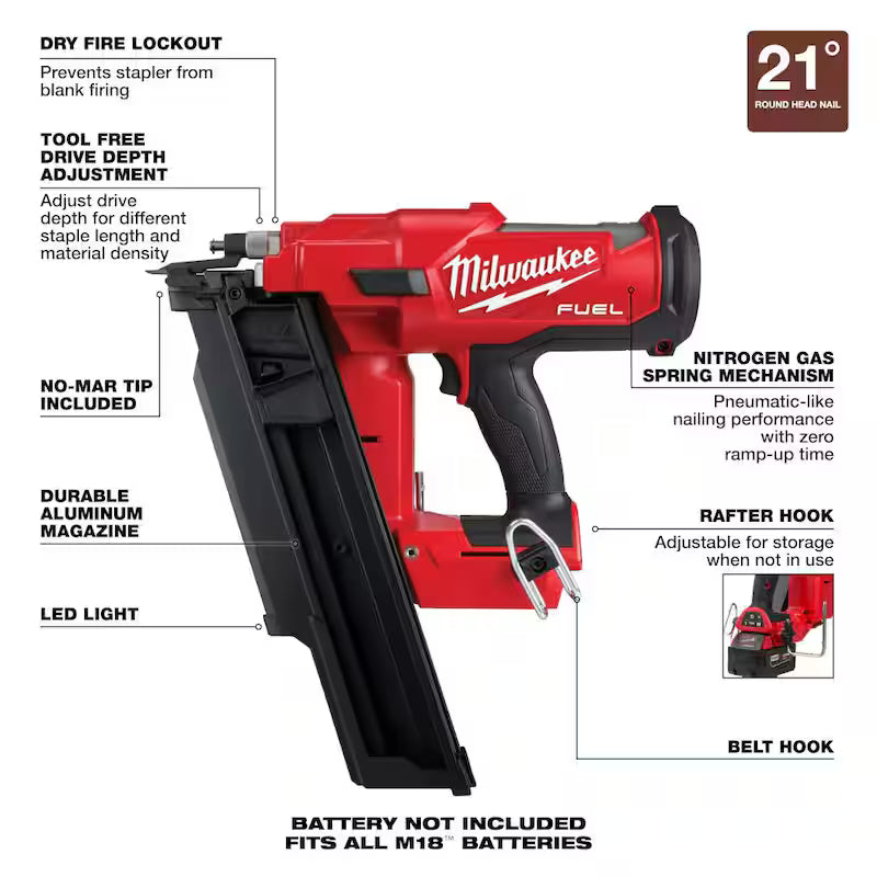 3-1/2 in. 18-Volt Brushless Cordless Framing Nailer with Anti Scratch Glasses K8251